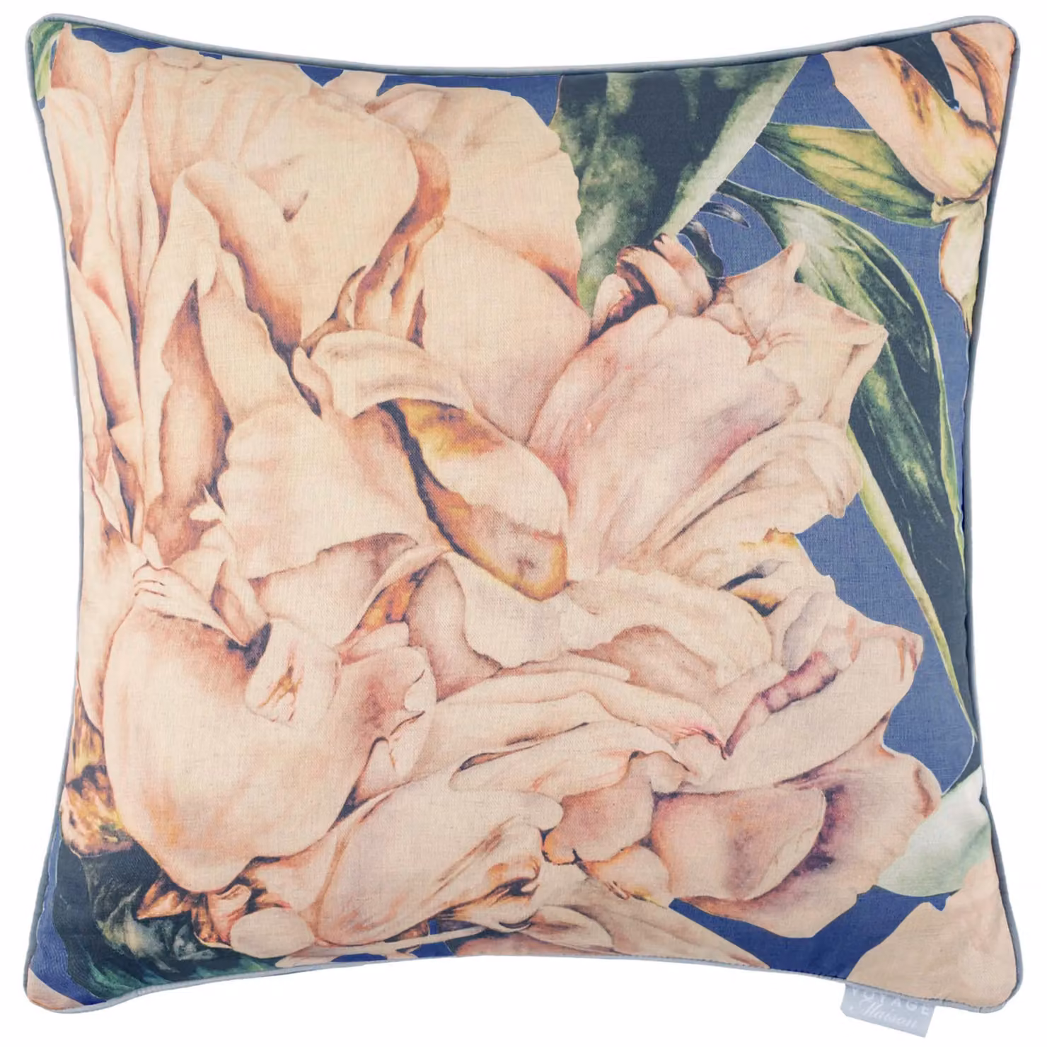 Voyage Maison Parcevall Floral Velvet Feather Filled Cushion in Coral and Multicolour, W/D/H: 55 x 55 x 55 cm – 2