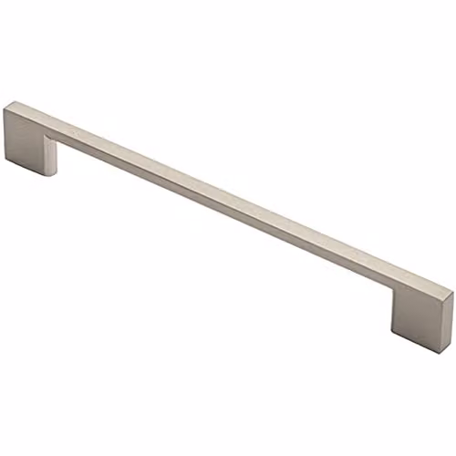 Loops Slim D-Shape Pull Handle in Brushed Silver, W: 22.0 cm, D: 8.5 mm, Fixing Centres: 192 mm