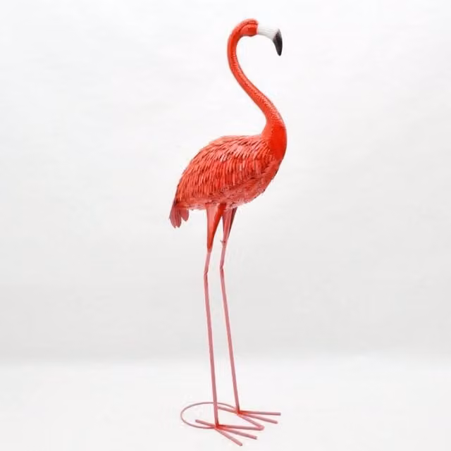Minster Flamingo Metal Garden Ornament, Pink, W: 50 cm, H: 150 cm, D: 30 cm – 1