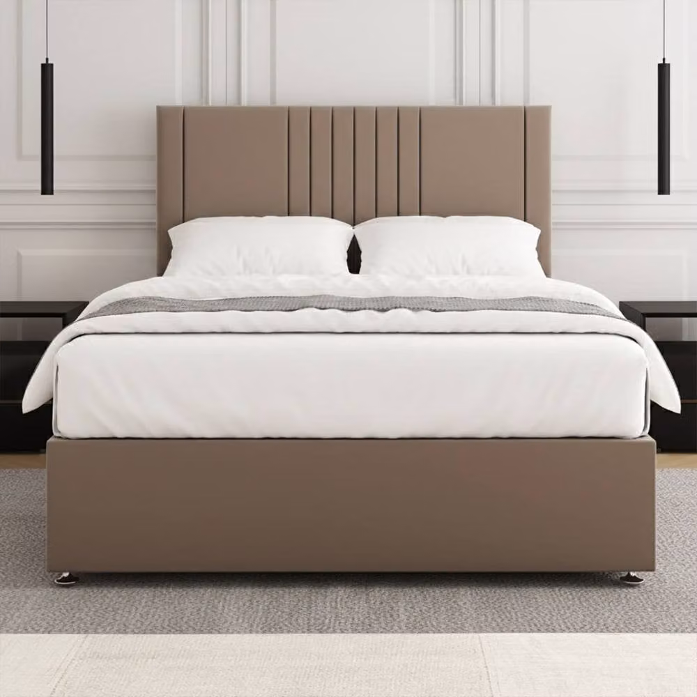 Regional Furnishings Single Plush Velvet Divan Bed in Bronze with 24 inch Headboard, W/D/H: 90 x 190 x 30.48 cm – 2
