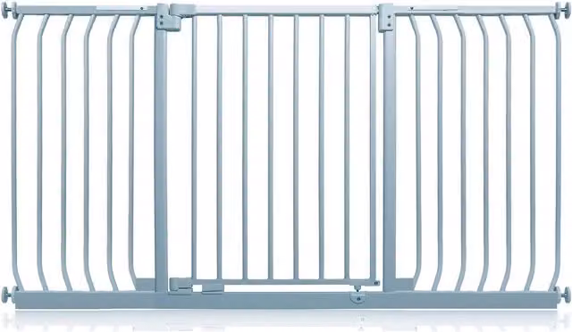 Safetots Elite Pressure Baby Gate, Grey, Extendable Swing Door, Width: 152 cm - 161 cm