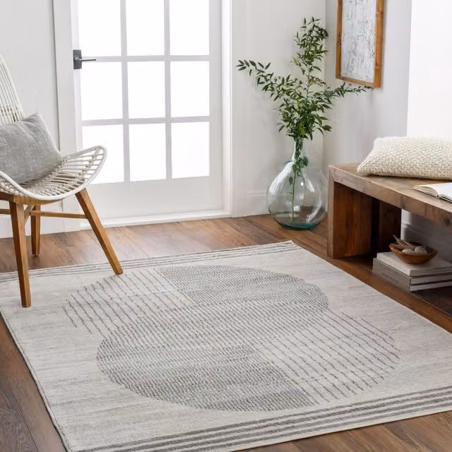 Livabliss Florensa Geometric Modern Rug in Brown, Grey and Blue, W: 200 cm, D: 275 cm