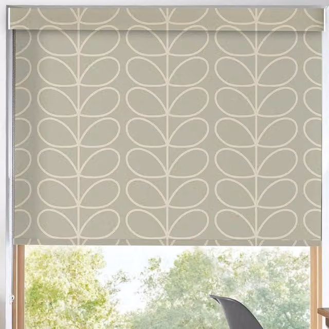 Orla Kiely Jumbo Linear Stem Translucent Made to Measure Roller Blind in Pebble