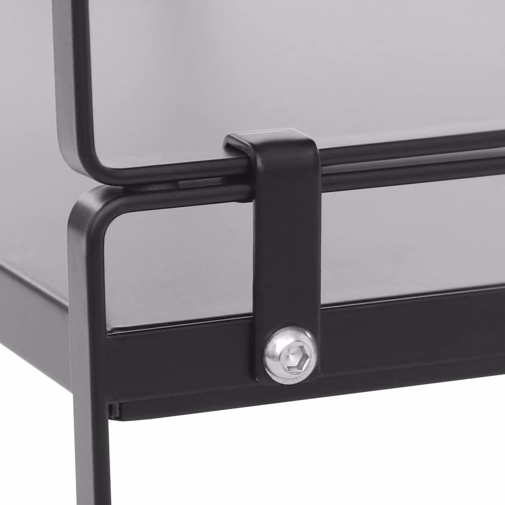 VOGREX Expandable 2-Tier Adjustable Metal Kitchen Pantry Organizer Rack in Black – 3