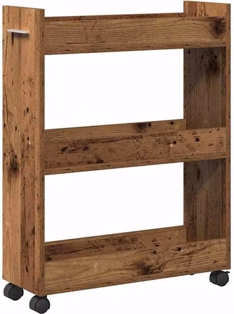 Berkfield Home Rolling Cabinet in Old Wood Brown, W/D/H: 60 x 22 x 79 cm – 1