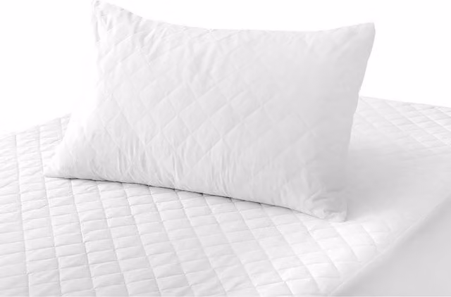 Kampala Hill T-200 White Cotton Percale Quilted Pillow Protector Pair