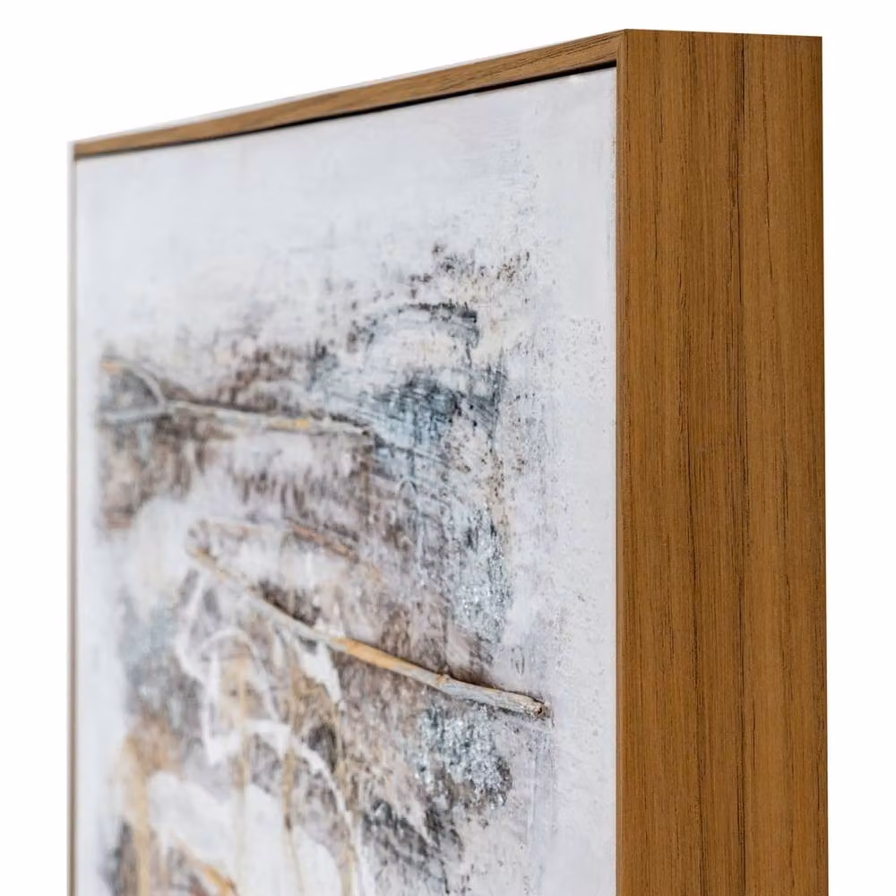 Wyld Haus Beynac Hand Painted Earthy Abstract Canvas in Frame, Brown, W: 150 cm, H: 80 cm – 3