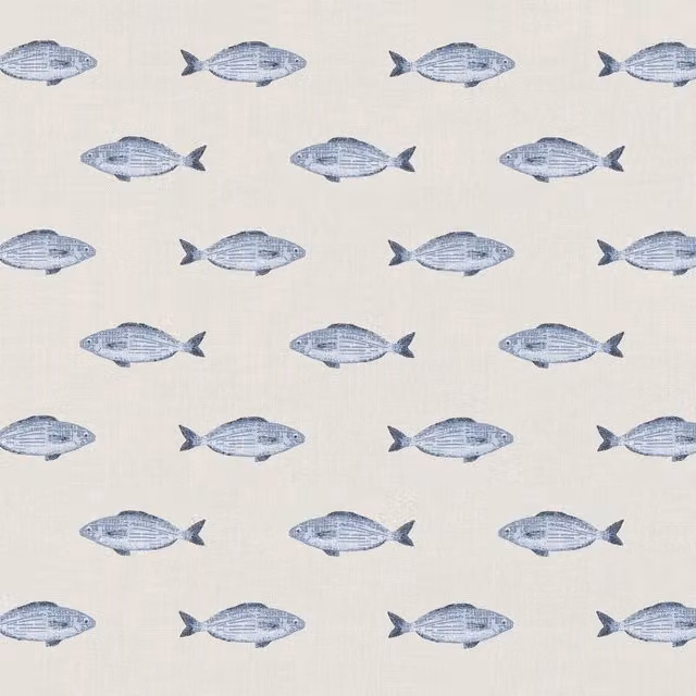 Terrys Blue Pesce Fabric Animal Print for Adults
