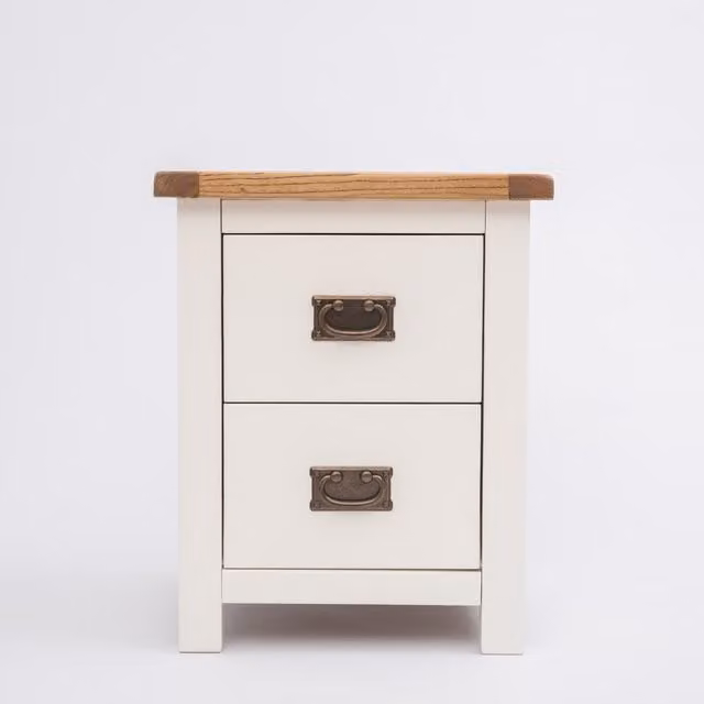 Cabinet Bits Lovere 2 Drawer Bedside Table in White