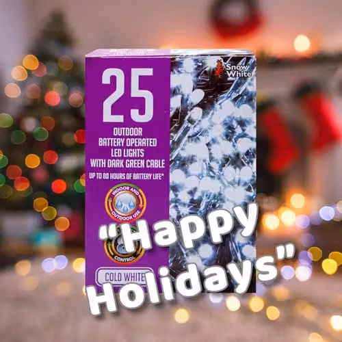 VFM e-Store Christmas Cold White String Lights with 25 Bulbs and 2m Length, W/H: 9.9 x 7.2 cm – 5
