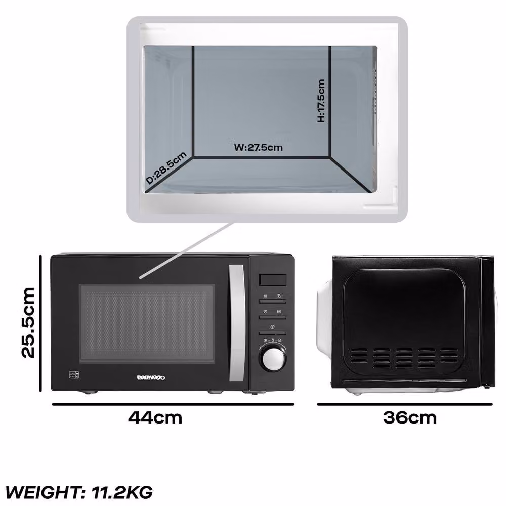 Daewoo 20L Digital Solo Microwave Oven, Black – 5