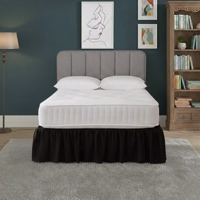 Snug City Double Polycotton Divan Bed Base Valance Sheet in Black