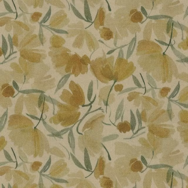 Ante Decor Filby Floral Cotton Spring Fabric in Yellow