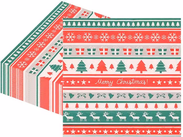 Neel Blue Christmas Reindeer Paper Napkins, Pack of 20, 33 cm