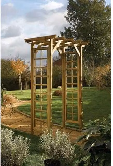 Rowlinson Square Top Wooden Arch in Brown and Natural – 2