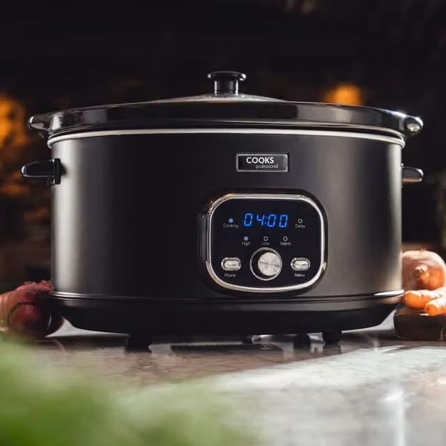Cooks Professional 6.5L Slow Cooker in Black