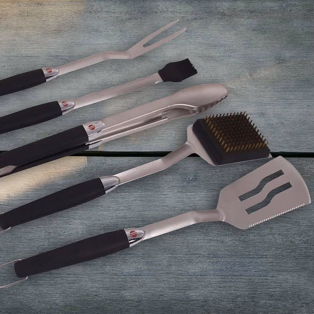 Grillstream 5 Piece Silver Silicon Cooking Tool Set