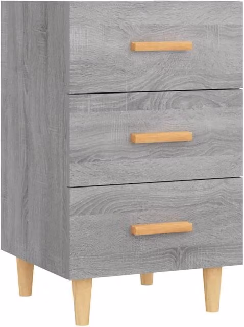 Berkfield Home Grey Sonoma Bedside Cabinet W/D/H: 40 x 40 x 66 cm