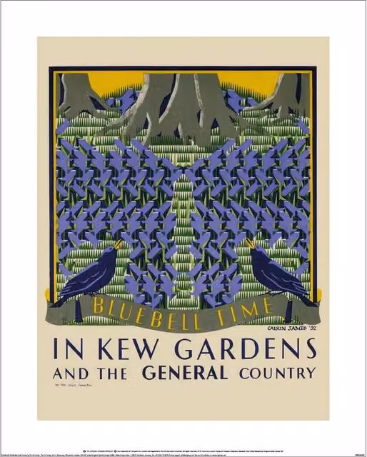 Transport for London Bluebell Time in Kew Gardens Multicolour Paper Print Poster