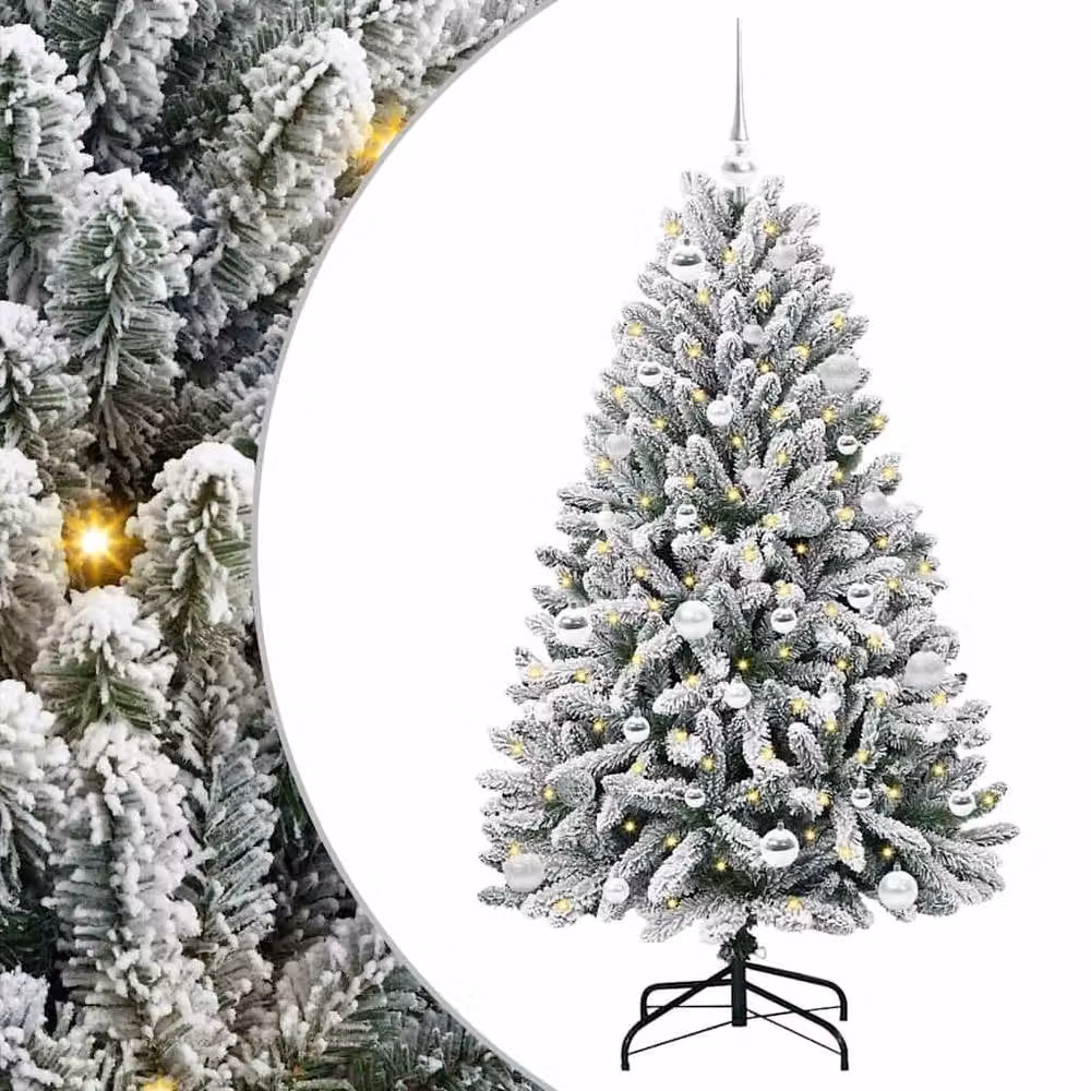 Berkfield Home Elegant Artificial Christmas Tree in Green and White, Height: 150 cm – 3