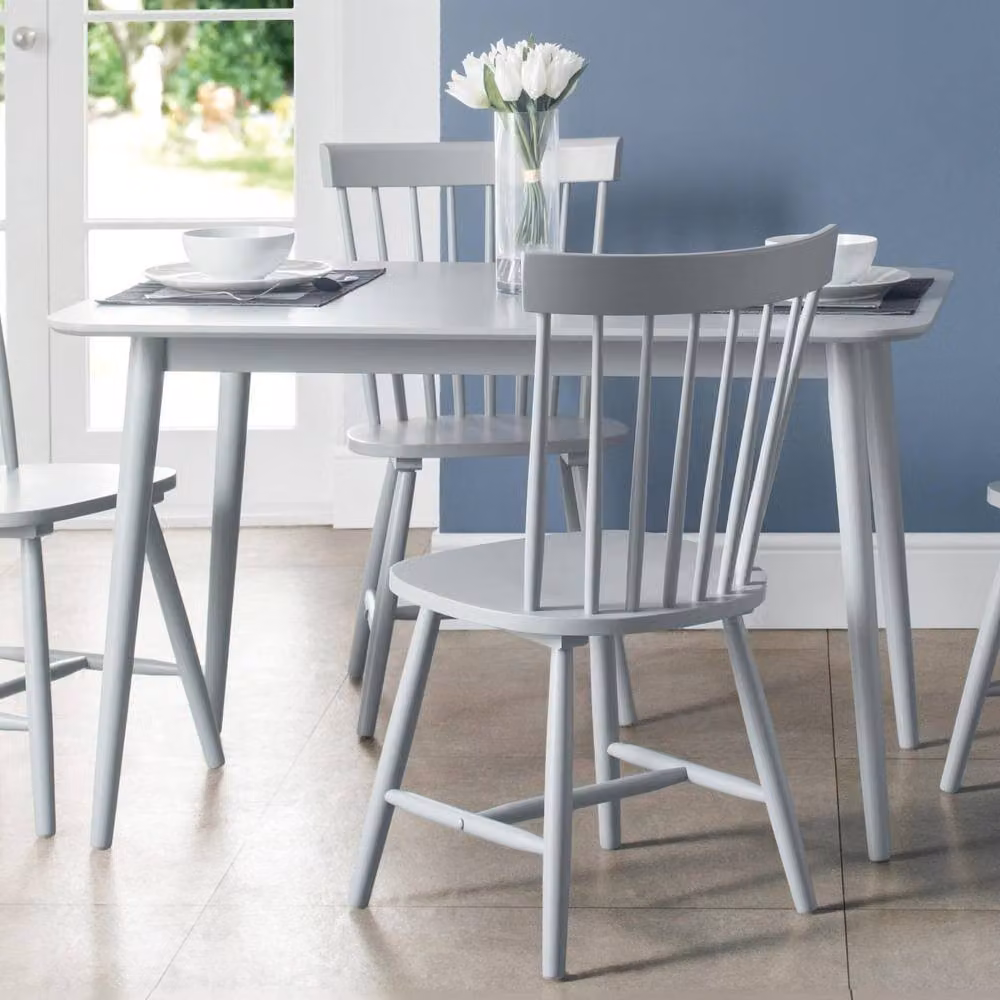 Cheshire Torvale Scandinavian Grey Lacquered Wood Dining Chairs - Set of 4 – 2