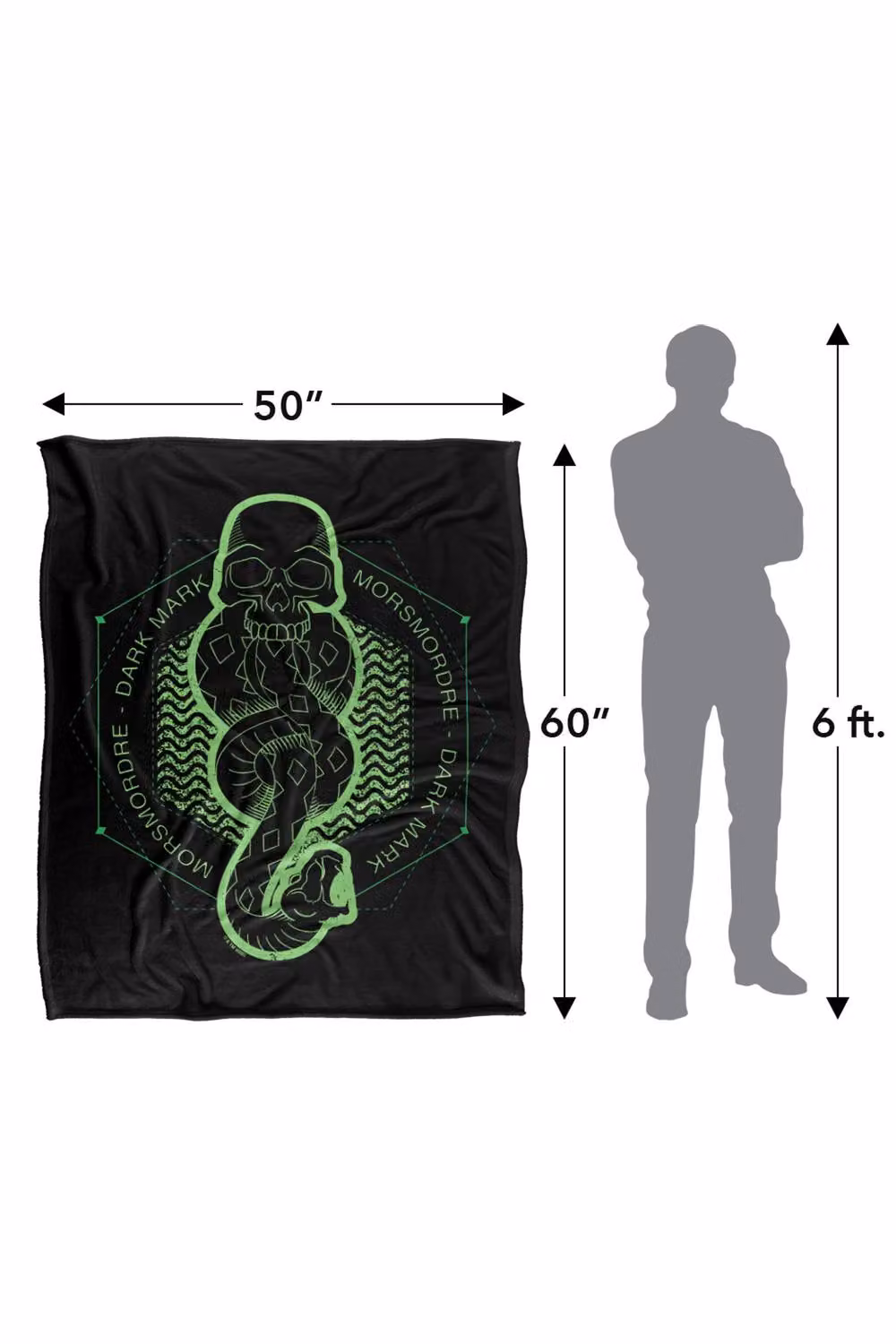 Warner Bros. Harry Potter Morsmordre Dark Mark Icon Super Soft Fleece Throw Blanket, Multicolour, W: 91 cm, D: 147 cm – 8