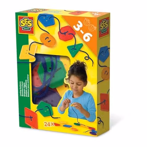 SES Creative Multicolour Lacing Buttons for Motor Skill Development
