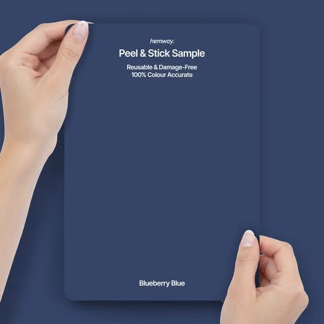 Hemway Interior Paint Sample Peel and Stick Swatch in Blueberry Blue