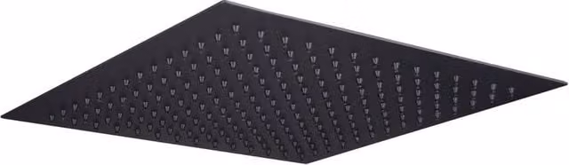 Bathroom Kingdom Matt Black Square Stainless Steel Slim Rain Overhead Shower Head with Anti-Limescale Feature, 25 cm