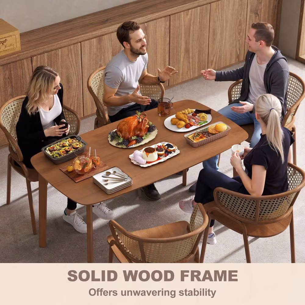 STILVORA Rustic Rectangular Pine Dining Table in Brown, Seats Six, H 76 cm x W 180 cm x D 80 cm – 5