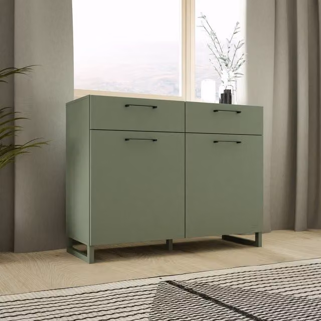 Furniture To Go Sali 2 Door 2 Drawer Chest in Sage Green