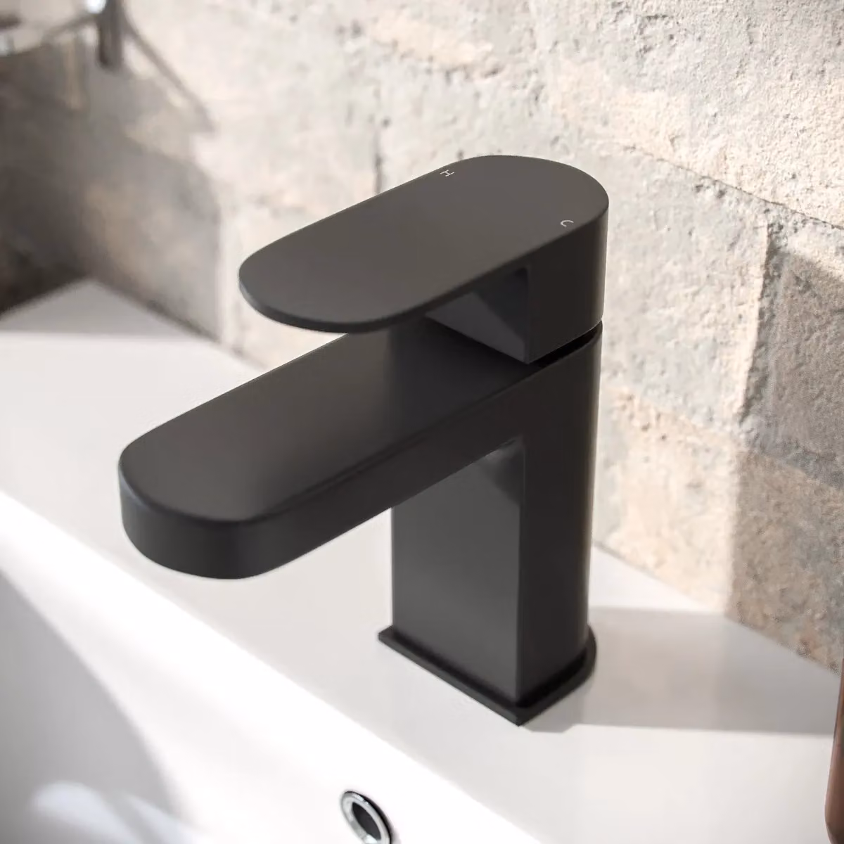 Nes Home Matte Black Modern Single Lever Mono Basin Mixer Tap with Silver Pop Up Waste – 2
