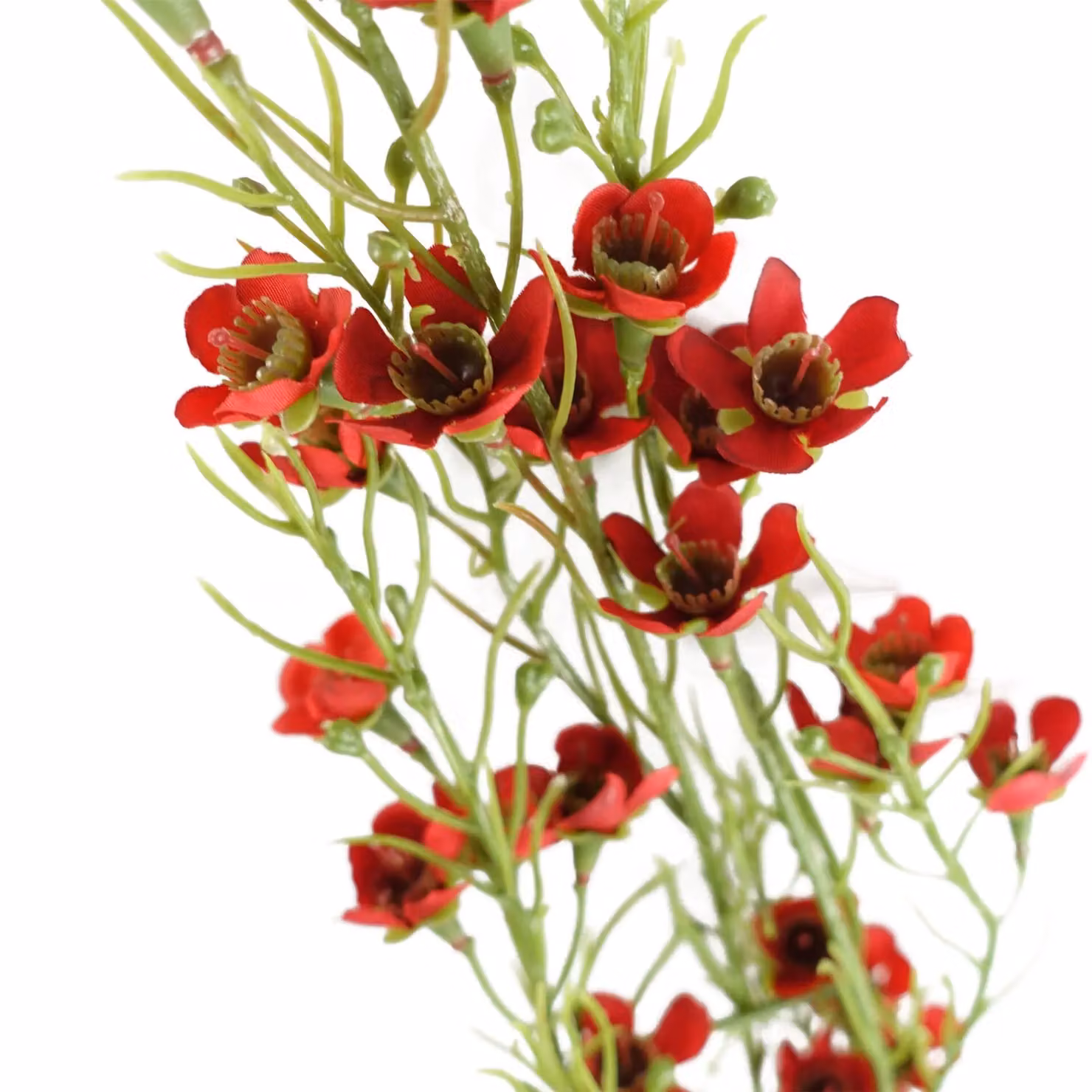 Leaf Artificial Floral Foliage with Small Red and Green Flowers, Height: 100 cm – 2