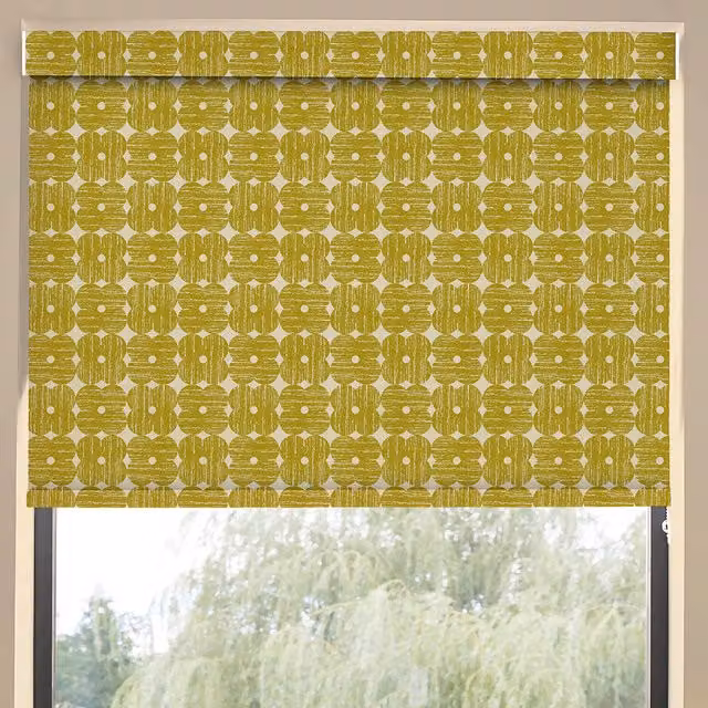 Orla Kiely Made To Measure Yellow Floral Translucent Roller Blind