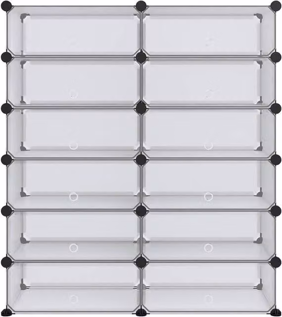 Berkfield Home Transparent Shoe Rack, W/D/H: 94.5 x 36.5 x 106 cm