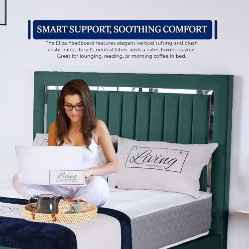 Living Comfort Bedz Zurich Plush Velvet Super King Gas Lift Storage Bed in Green with Silver Trim Detailing – 5