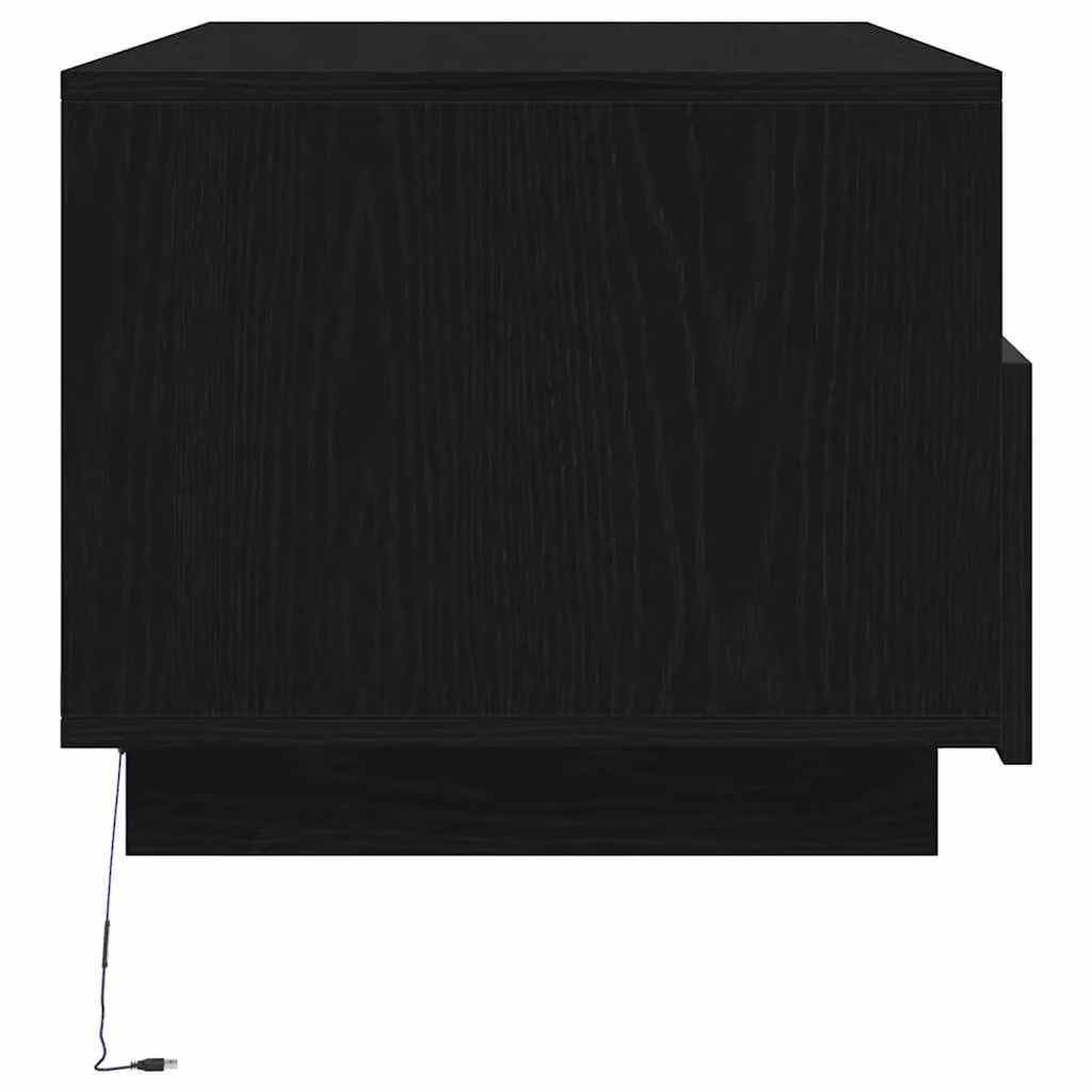 Berkfield Home Modern Black Oak Coffee Table with LED Lights W: 90 cm, D: 49 cm, H: 40 cm – 4