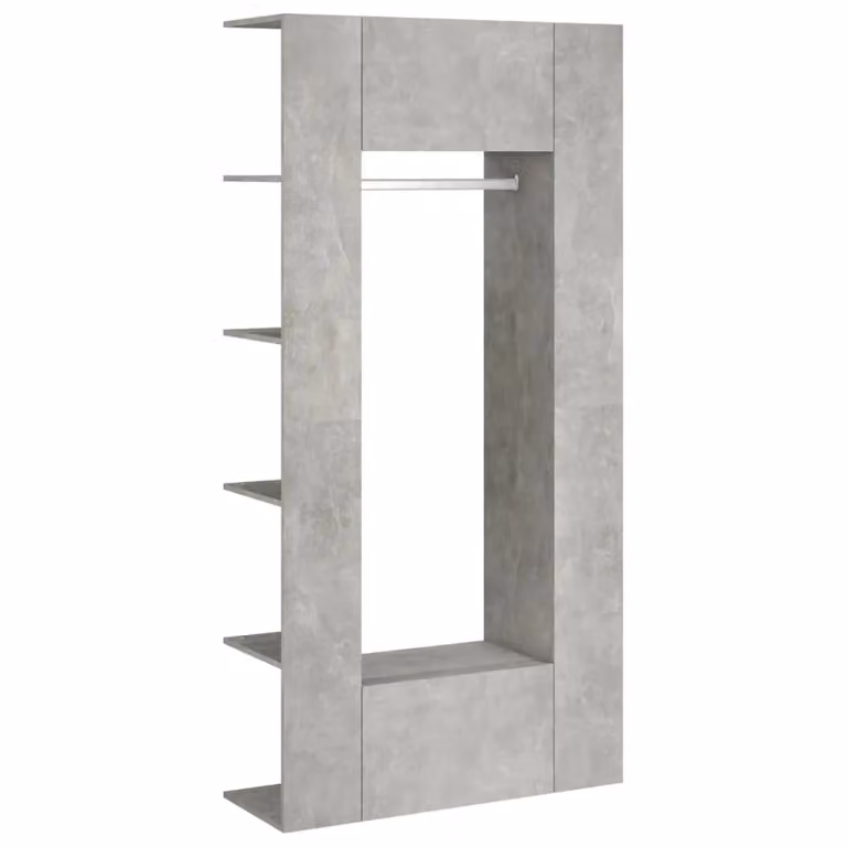 Berkfield Home Set of 2 Modern Wall Mounted Hallway Cabinets in Concrete Grey