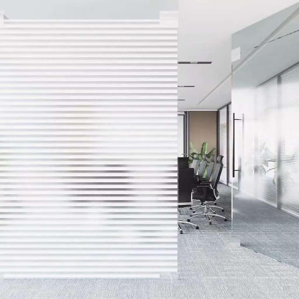 Berkfield Home Frosted Blinds Pattern PVC Window Films, 2 Pack, Black