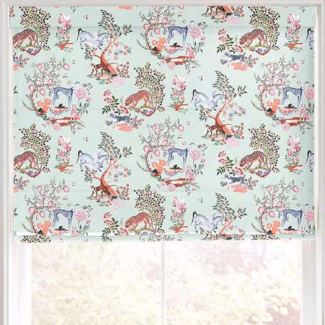 Cath Kidston Magical Kingdom Made to Measure Blackout Roman Blind in Mint Green