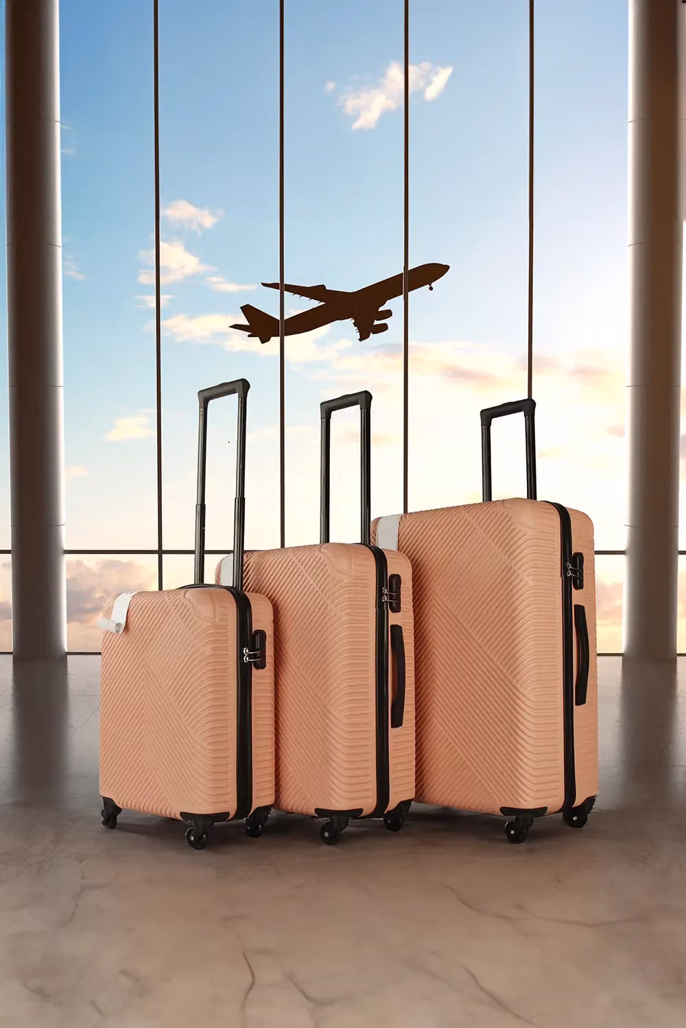 Neo 3 Piece Hard Shell Luggage Suitcase Set in Pink – 2