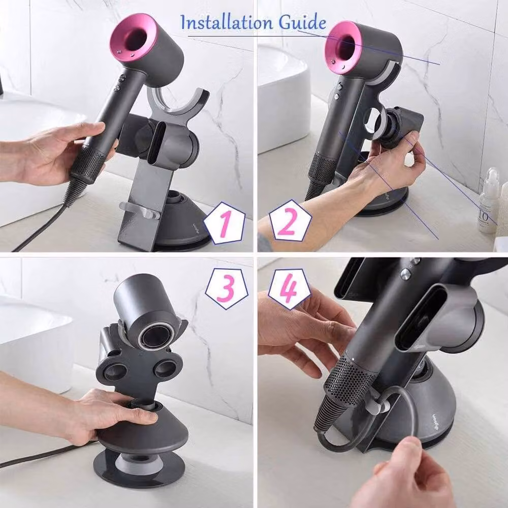 FLAVORA Anti Drop Magnetic Hair Dryer Holder Stand in Black – 5