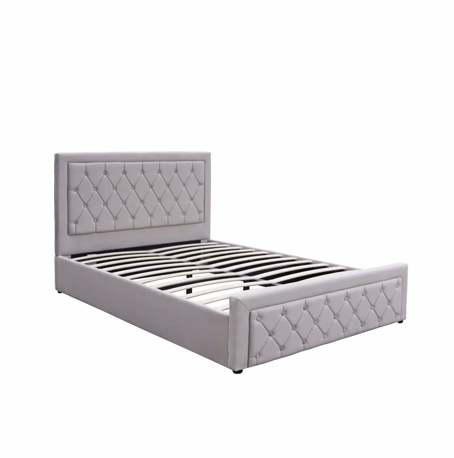 Kosy Koala Grey Velvet Upholstered Ottoman Gaslift Storage Bed 4ft6 Double – 2