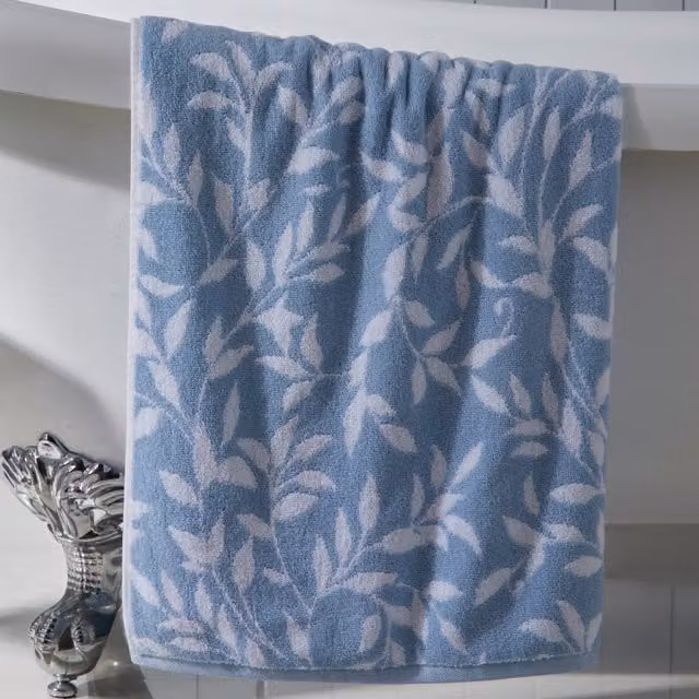 Dreams & Drapes Blue Floral Cotton Towel – 2
