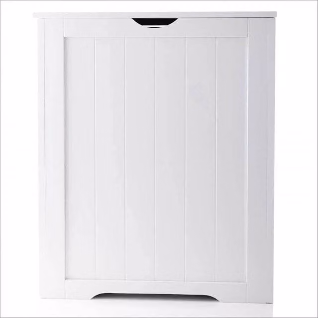 KORVIXA White Wooden Laundry Hamper Cabinet and Toy Storage Box W/D/H: 100 x 50 x 60 cm