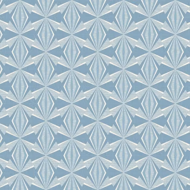 Hoopla Walls Blue Abstract Geometric Art Deco Wallpaper Roll