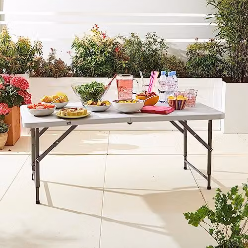 Neo Portable Extendable Folding Table in White – 3