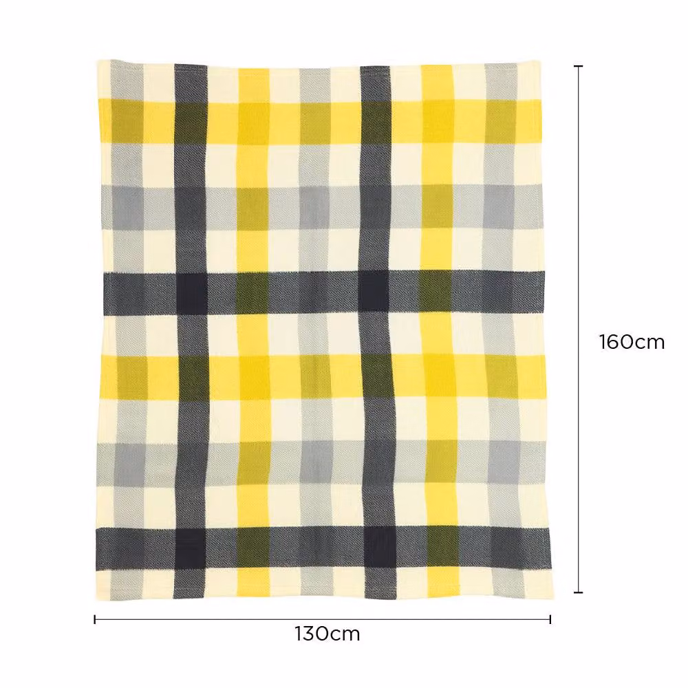 Voltico Super Soft Printed Polar Fleece Blanket in Pink and Yellow, W: 130 cm, L: 160 cm – 2