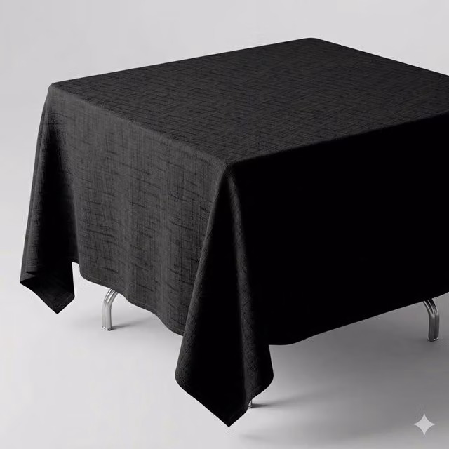 Luxury Living Black Linen-Look Square Tablecloth, Easy-Care and Stain-Repellent, W: 85 cm x D: 85 cm