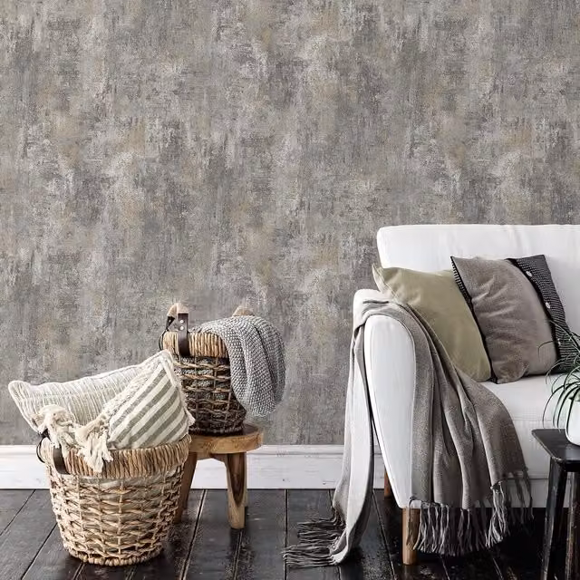 Muriva Abstract Grey Industrial Texture Wallpaper